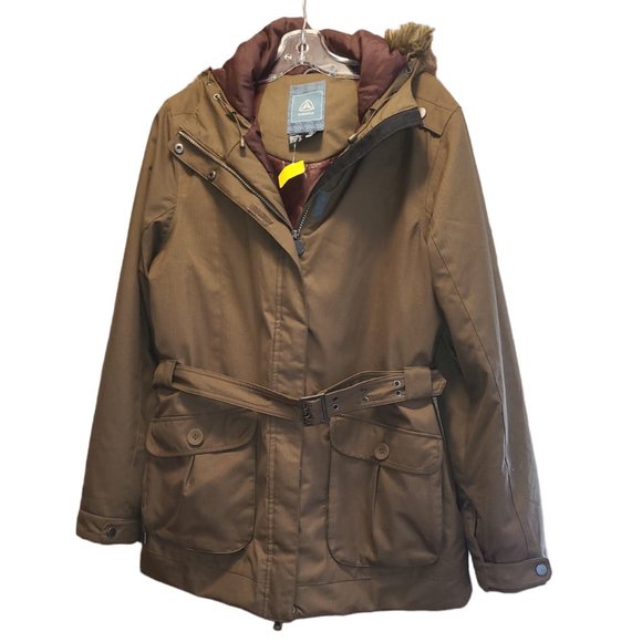 FireFly Jackets & Blazers - FIREFLY Jacket Women's Size XL Hooded Warm Parka Coat Warm Dressy with Belt
